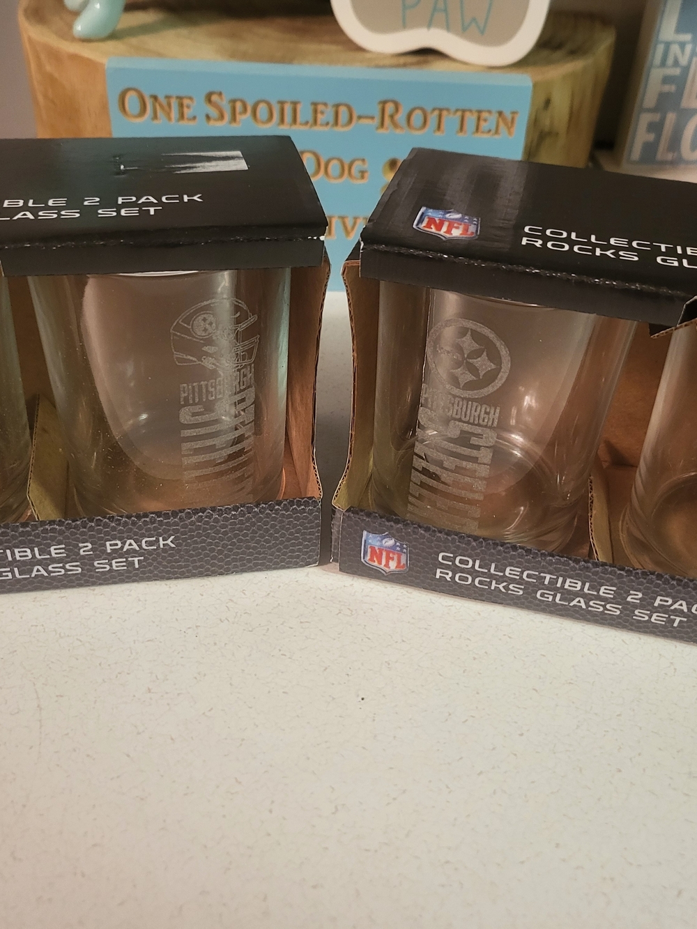 Pittsburgh Steelers Clear Glass Rocks Tumbler - Set of 2